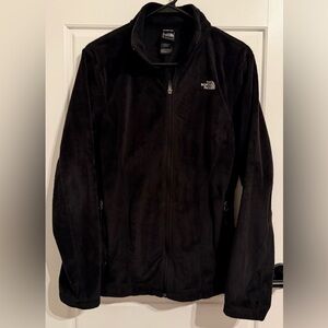 SALE PENDING 
The North Face Black Fleece Jacket with White Logo